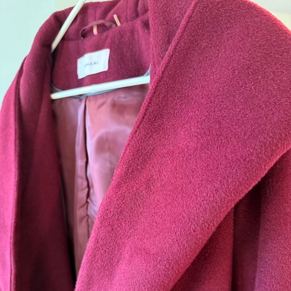 T Tahari Marla Burgundy Wrap Coat - Small (EUC) - Picture 5 of 16